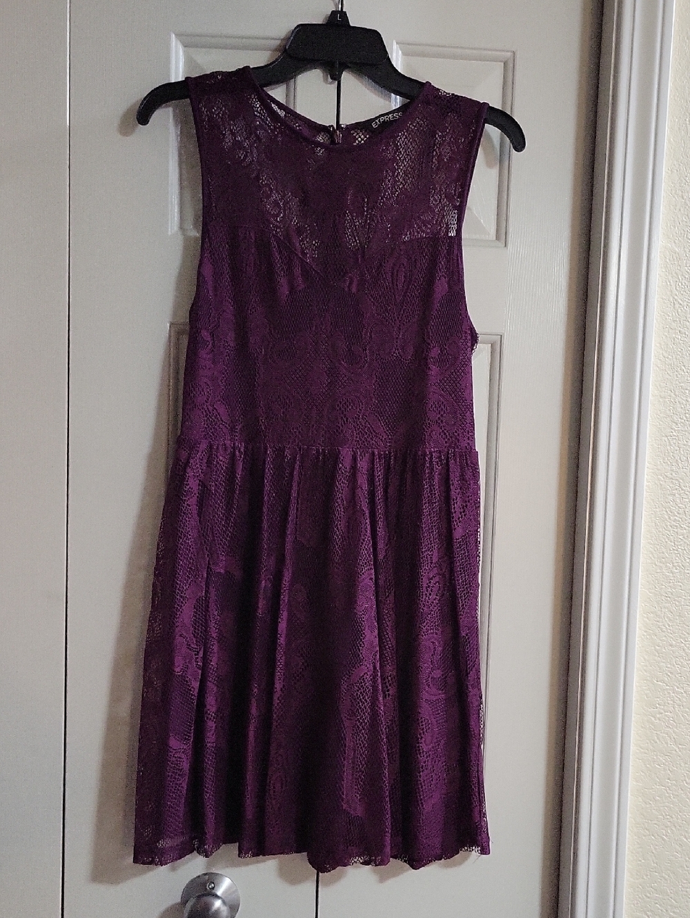Express Purple Lace Midi Dress